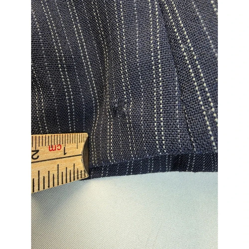 Jones New York Pinstripe Worsted Wool Suit Set Navy Blazer 18W Pants 16W USA